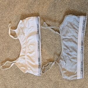 2 Calvin Klein White & Gray Sports Bra